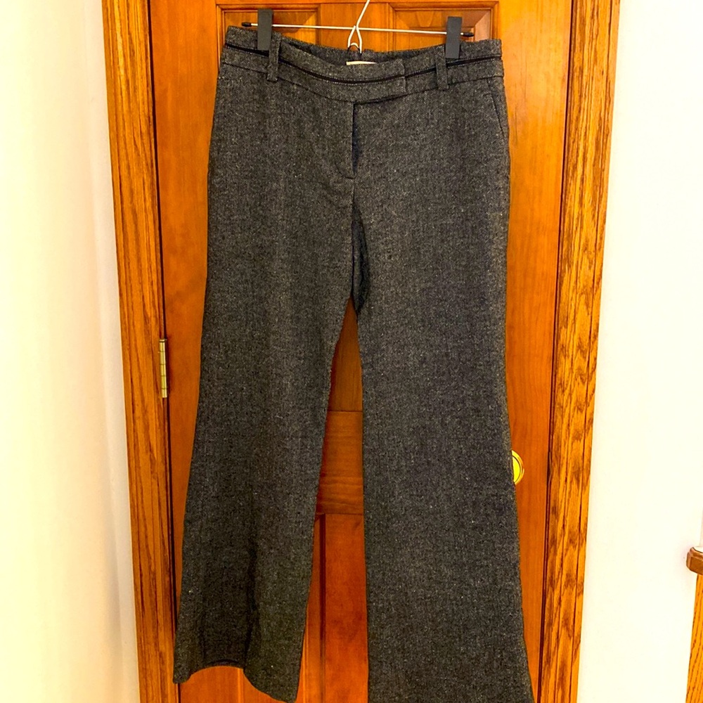 Loft, black herringbone wide leg pants. Size. 6.